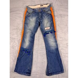 Guess Premium Jeans Men 33 Blue 100% Cotton Customized‎ Todd Patch M63T91S7 Used